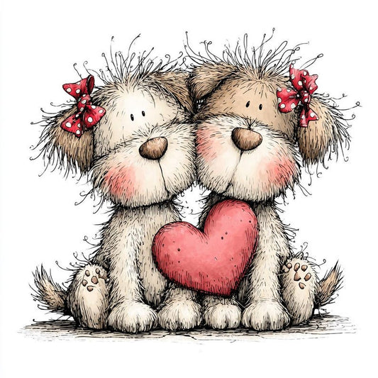 49 JPG Whimsical Dogs Valentine's Day Clipart: Love Graphics (Digital Download)