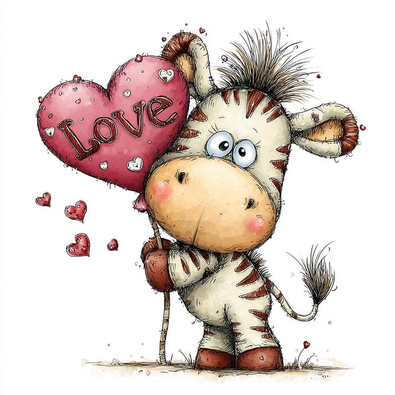 41 JPG Valentine Safari Animals Clipart – Cute Jungle Animals