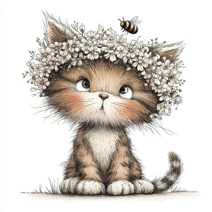 Wooden necklace, eco-friendly, handmade, personalized: 44 JPG Whimsical Cat Clipart