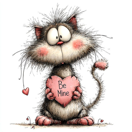 40 JPG Whimsical Cats Valentine's Day Clipart: Love Graphics (Digital Download)