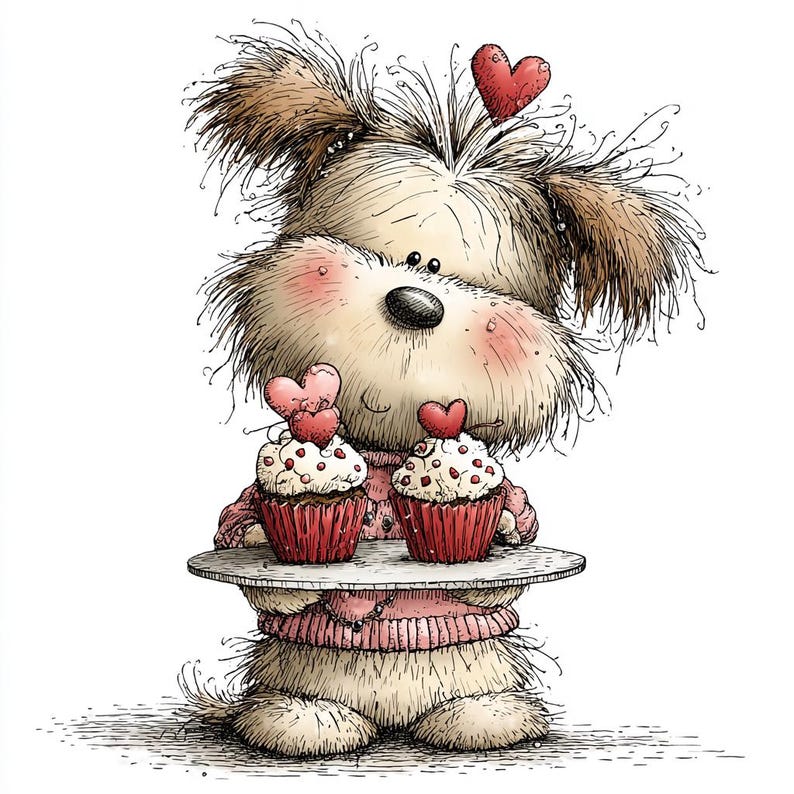49 JPG Whimsical Dogs Valentine's Day Clipart: Love Graphics (Digital Download)