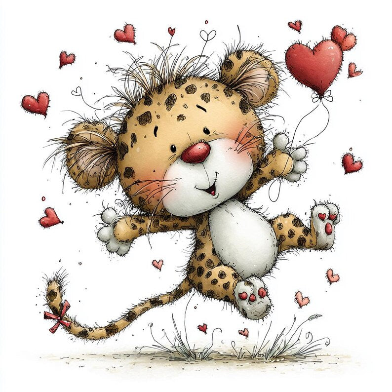 41 JPG Valentine Safari Animals Clipart – Cute Jungle Animals