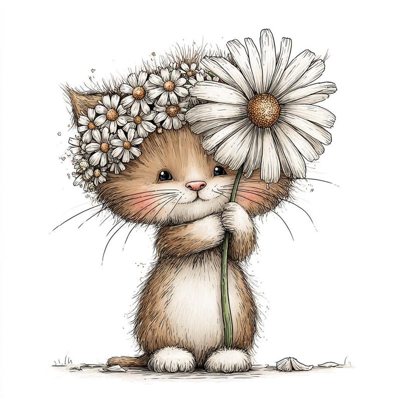 Wooden necklace, eco-friendly, handmade, personalized: 44 JPG Whimsical Cat Clipart