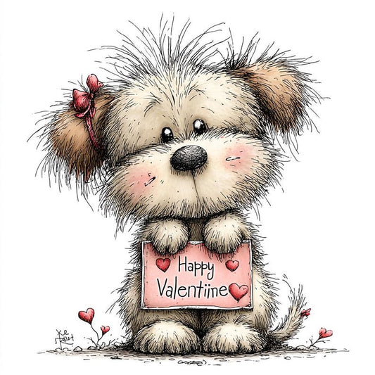 49 JPG Whimsical Dogs Valentine's Day Clipart: Love Graphics (Digital Download)