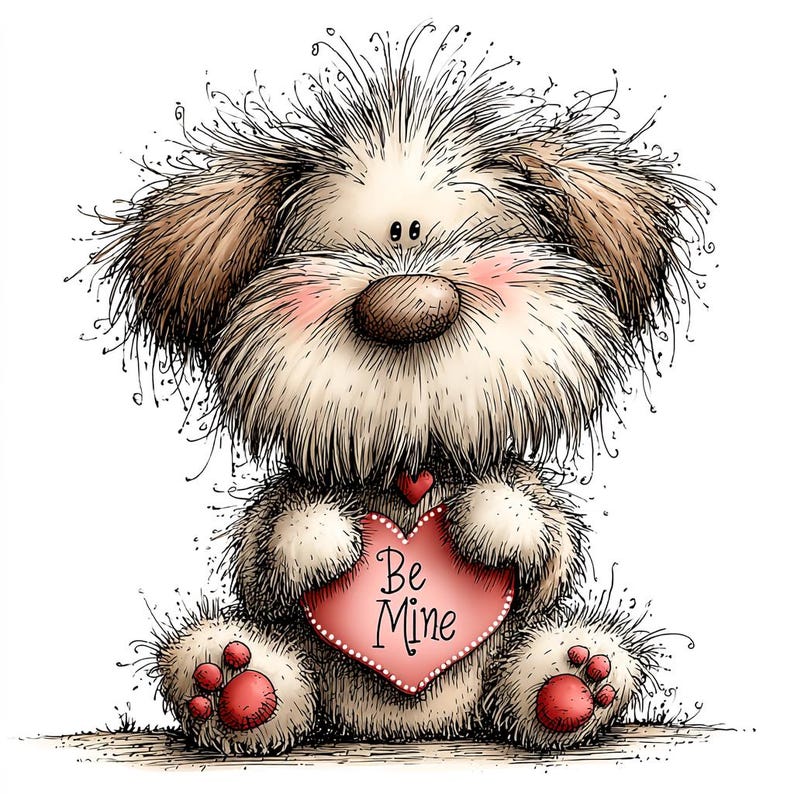 49 JPG Whimsical Dogs Valentine's Day Clipart: Love Graphics (Digital Download)